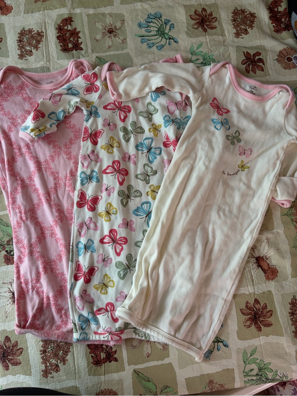 Girls' Pink & White Butterfly Nightgowns - Soft Organic Cotton Sleepwear